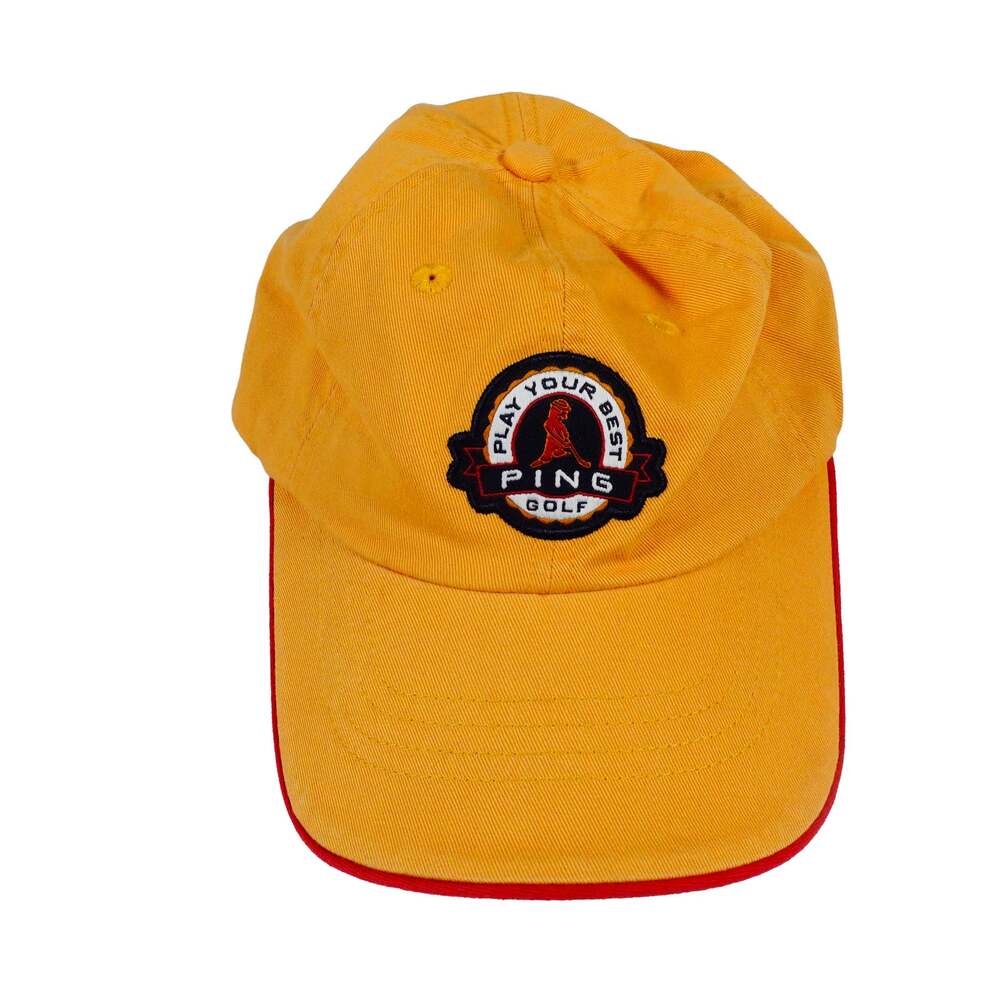 Ping Man Vintage Play Your Best Yellow Red Golf Adjustable Cotton Hat Cap